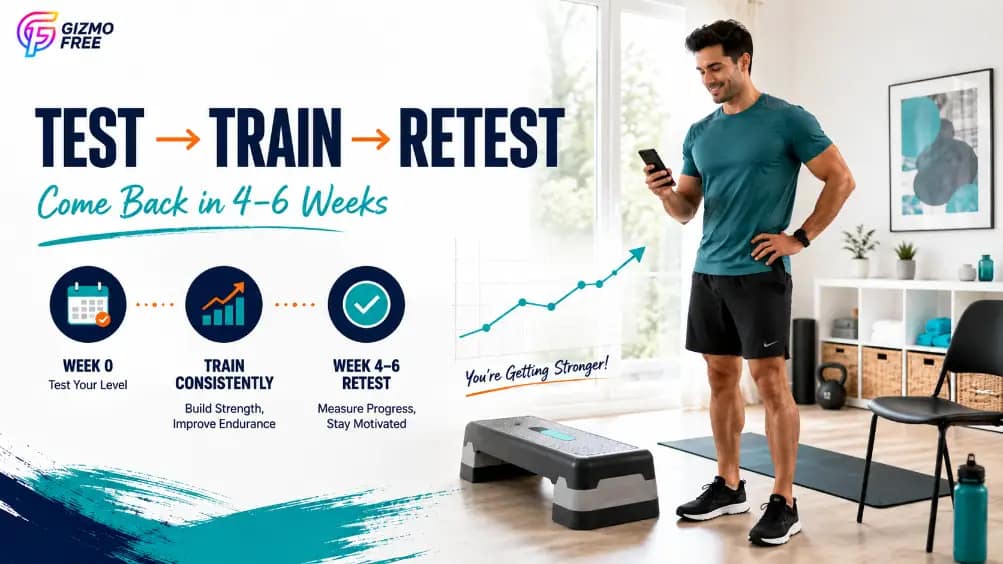 5 Simple At-Home Fitness Test for Beginners to Find Your Starting Level 9 retest beginner fitness progress after 4 to 6 weeks